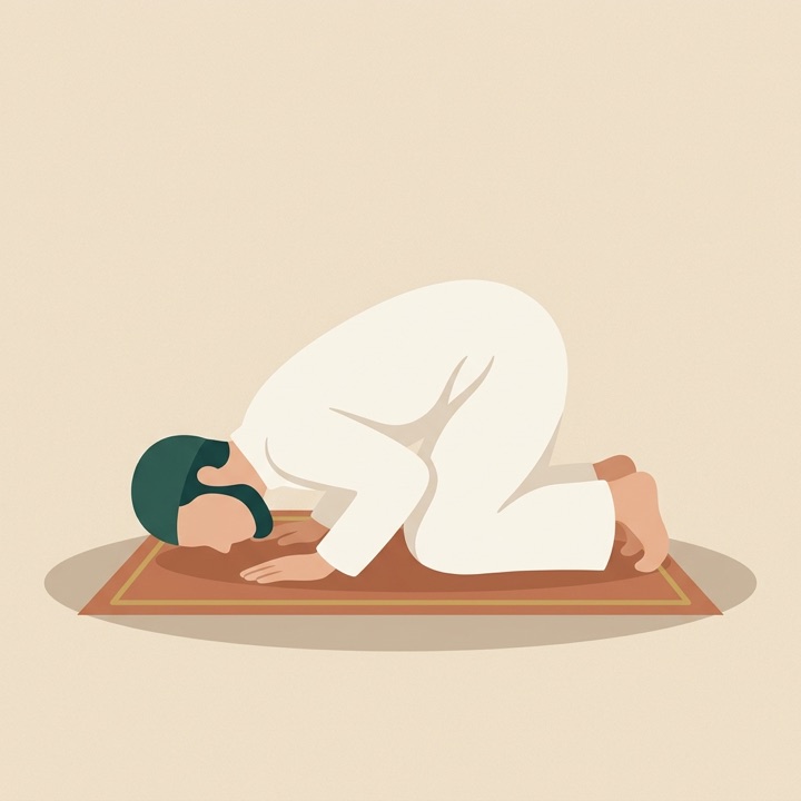 Ilustrasi posisi Sujud dalam sholat